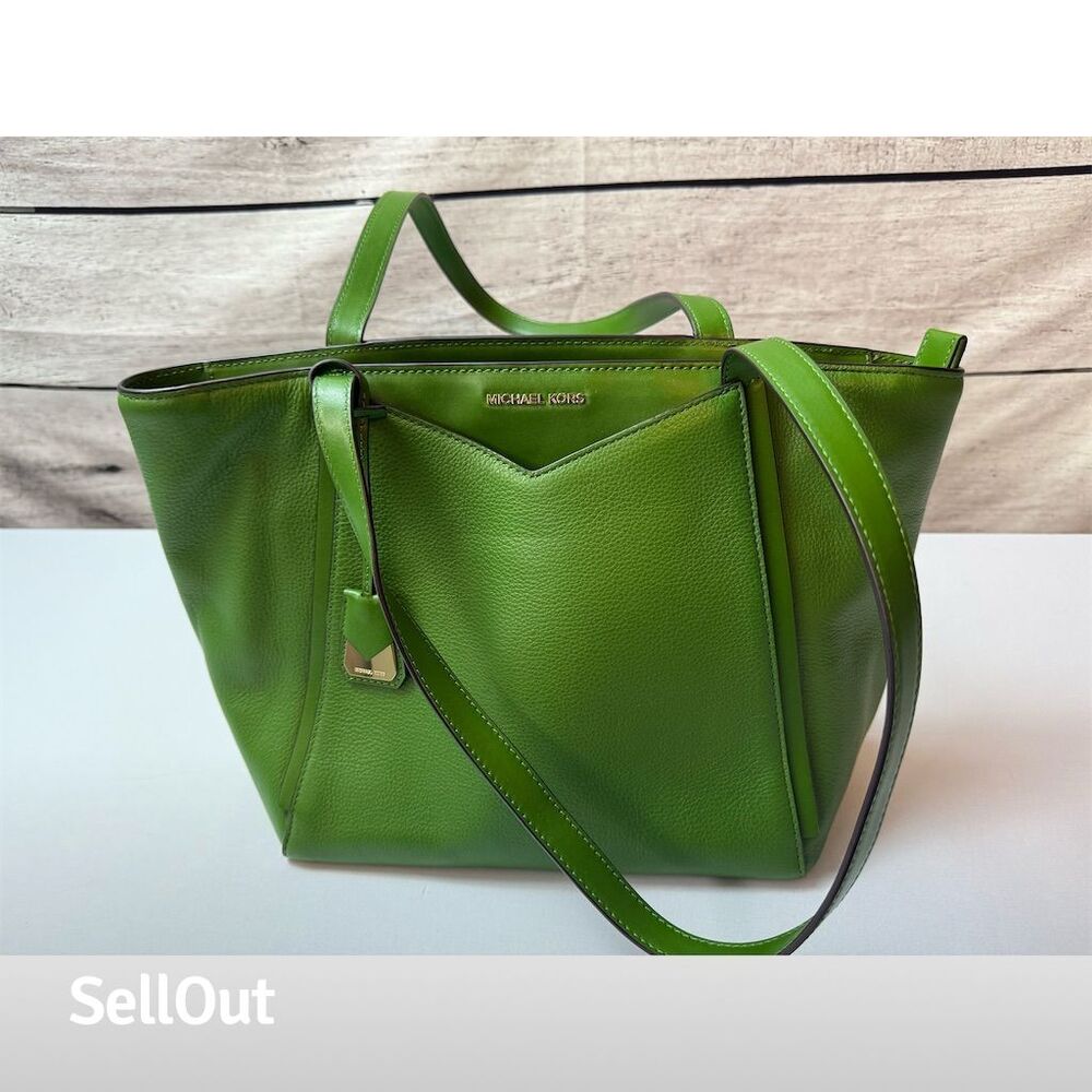 Michael Kors Whitney Tote True Green Pebbled Leather Gold Hardware Trending